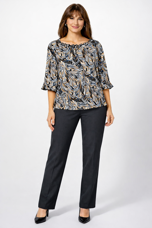 MISSY & PLUS CHARCOAL PULL ON DRESS PANT