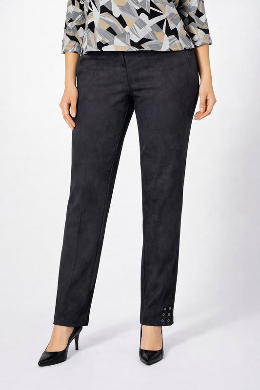 FAUX SUEDE CEMENT ANKLE PANT