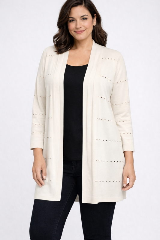 WHITE LONG SLEEVE CARDIGAN