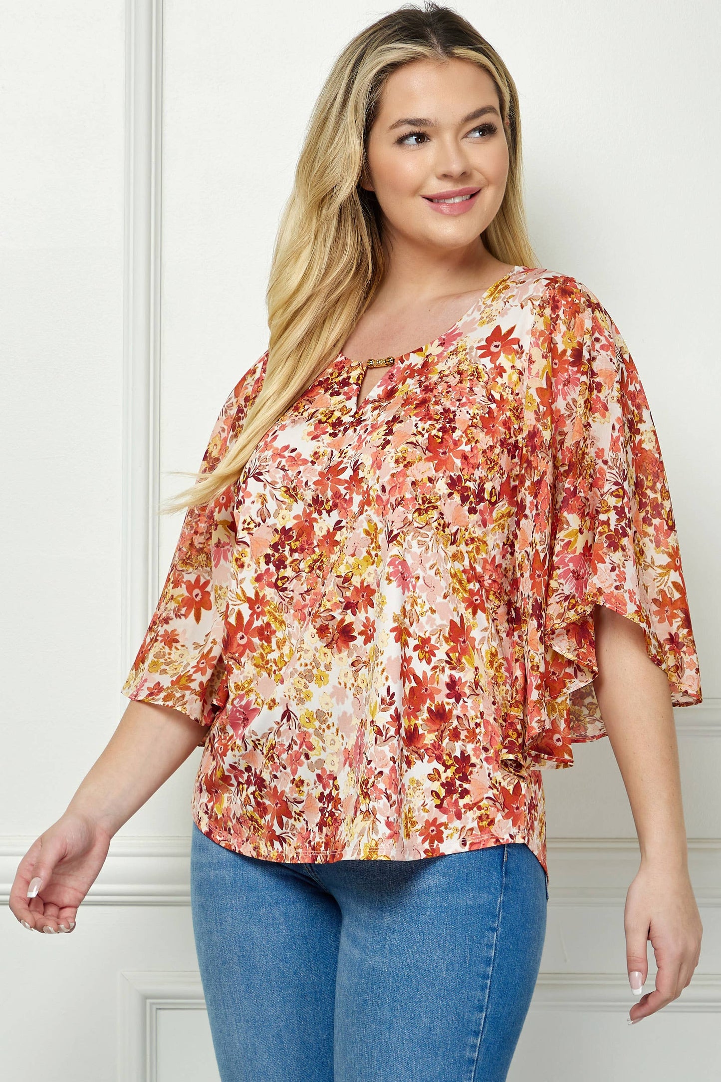 FLORAL WING BLOUSE