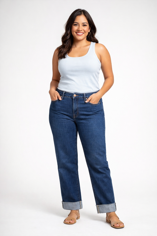 STRAIGHT LEG 30"/34" MID RISE JEAN