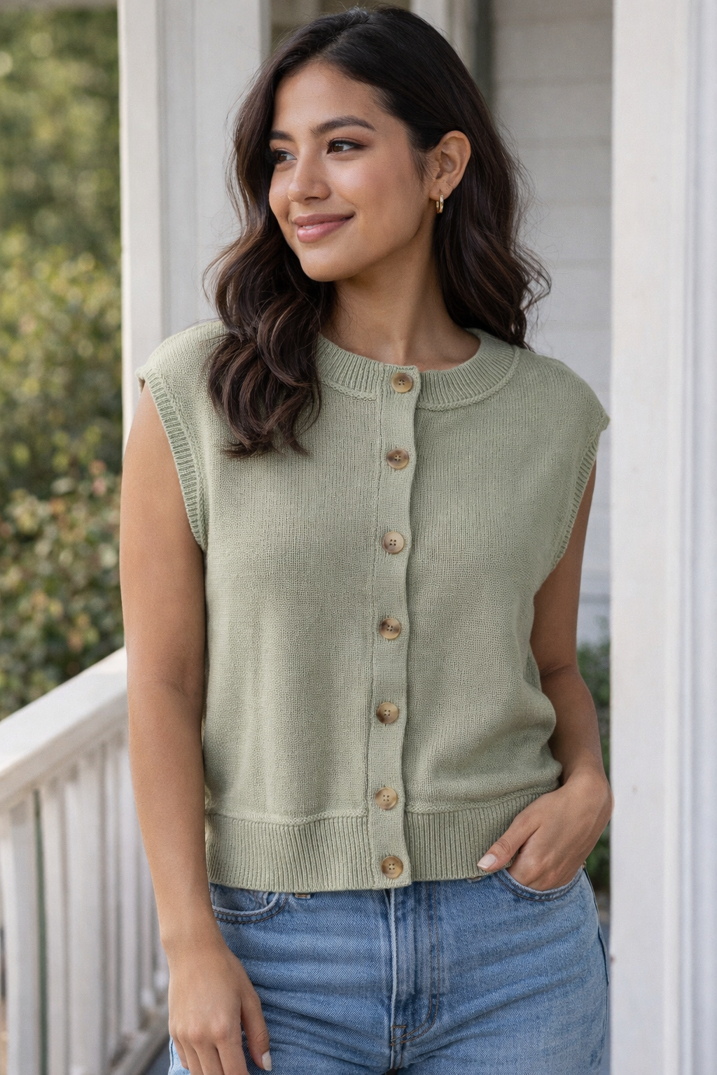 MEADOW SAGE BUTTON UP VEST
