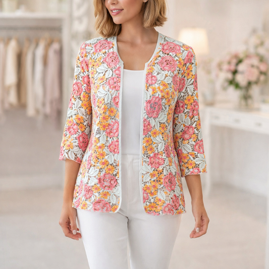 PINK SUNSET LACE KIMONO