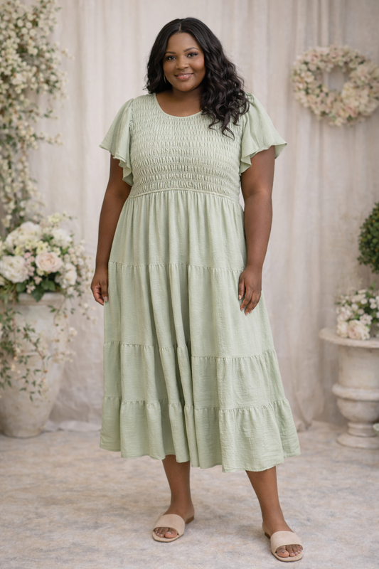 PLUS FERN MIDI DRESS