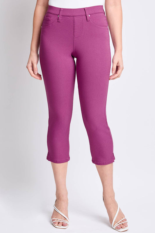 HYPERSTRETCH PULL ON CAPRI WITH SIDE SLIT / JAZZBERRY