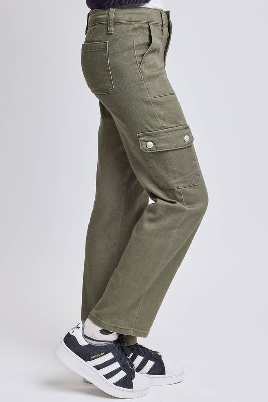 GIRLS OLIVE CARGO PANT