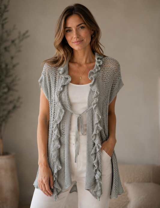 GRACEFUL TIDE RUFFLE CARDI
