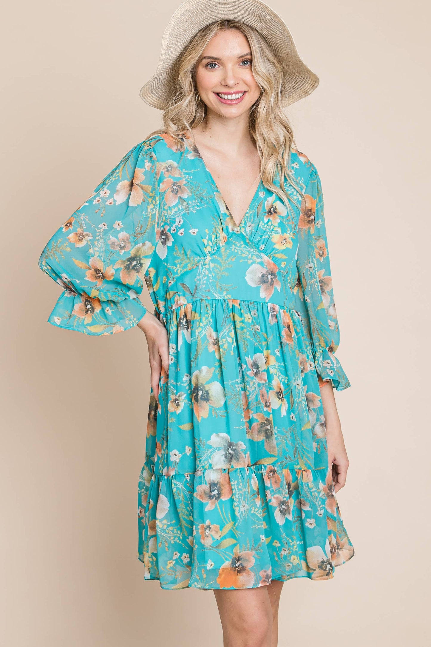 Floral Chiffon Printed Dress