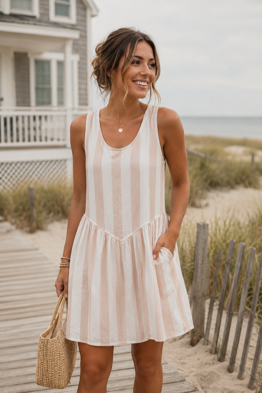 SUNWASHED STRIPE DRESS