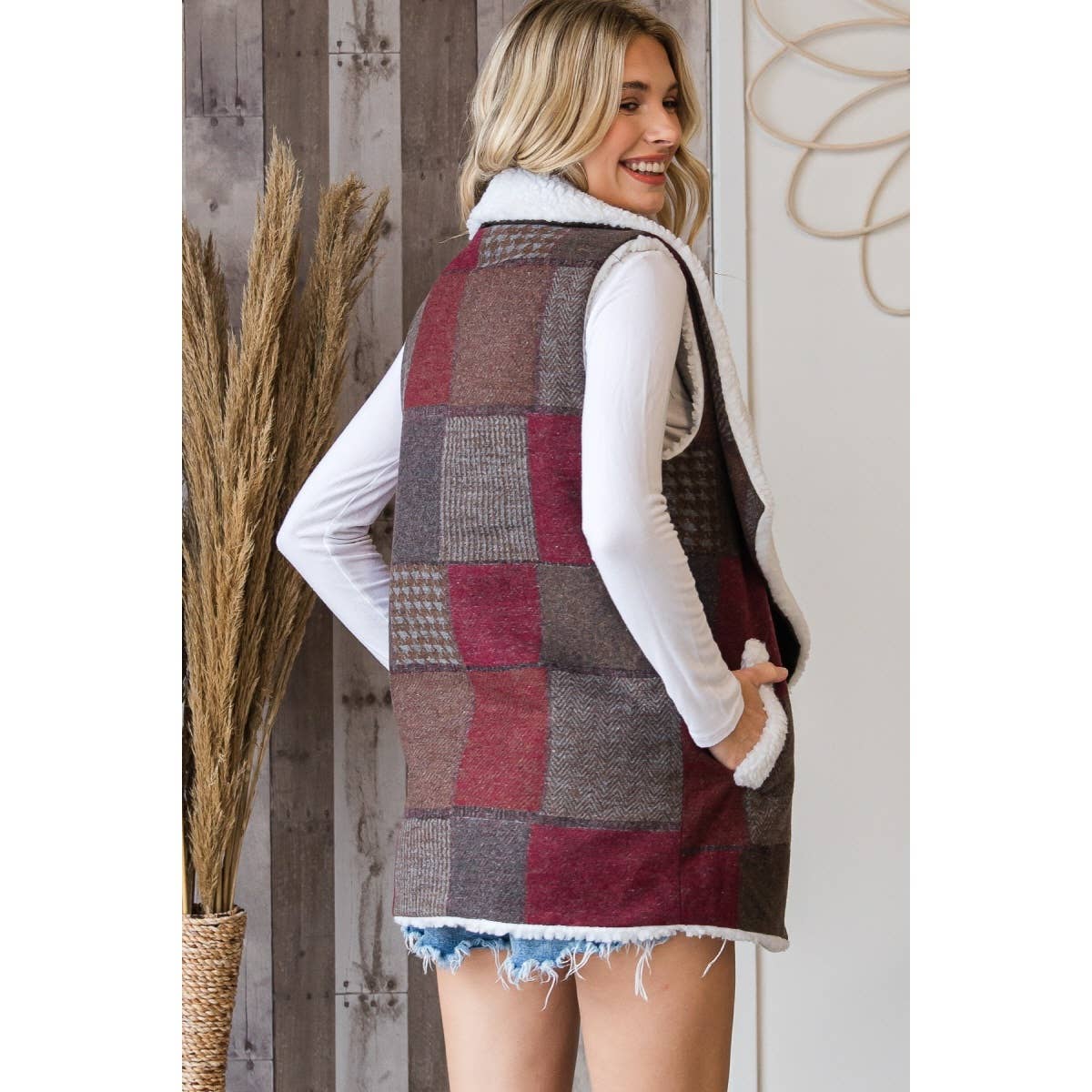 SHERPA LINED AZTEC VEST