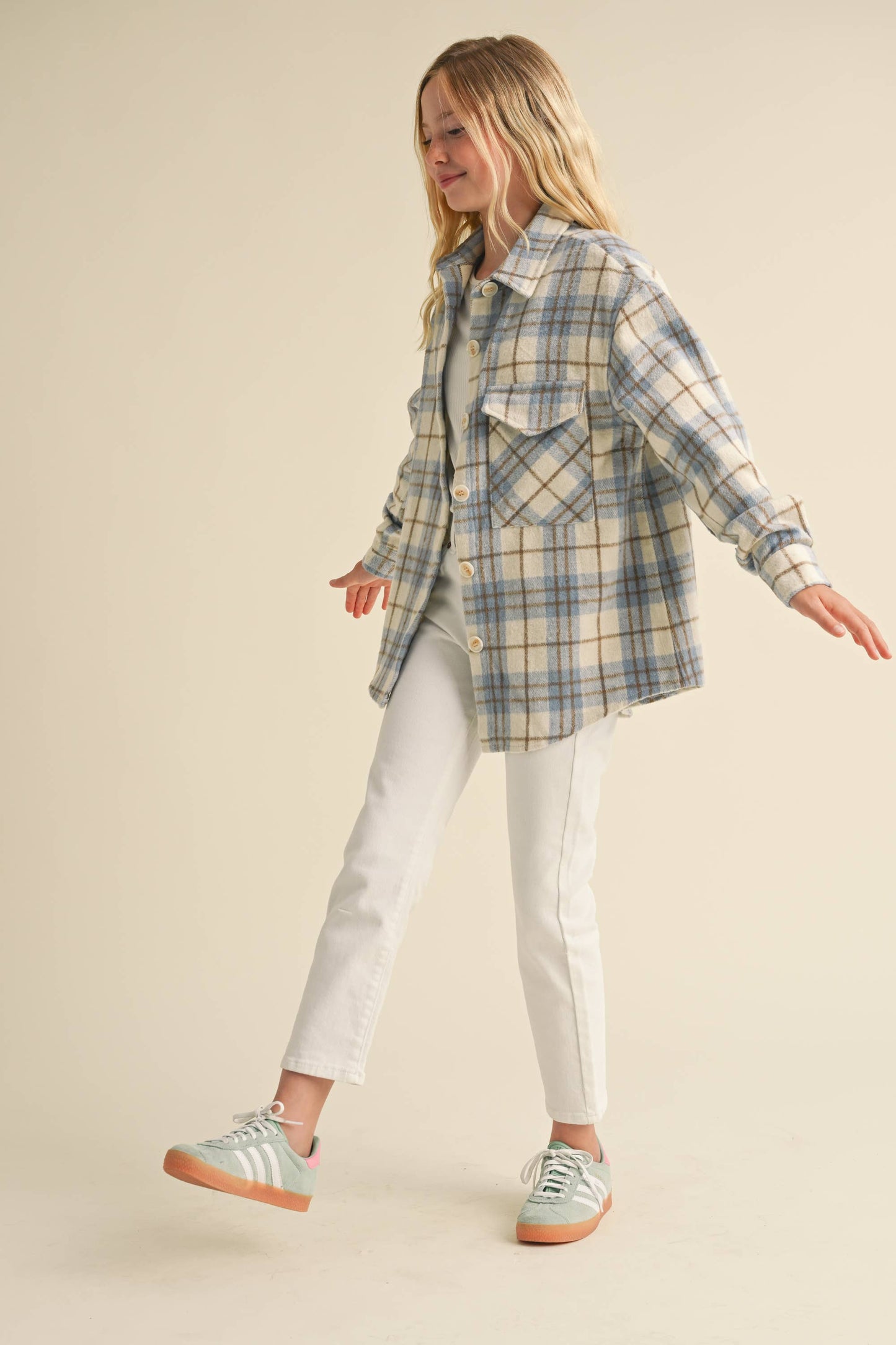 BLUE/IVORY PLAID