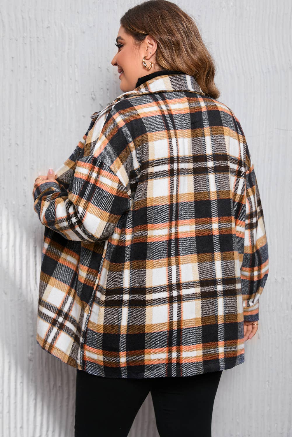 BLUE/ORANGE PLAID SHACKET