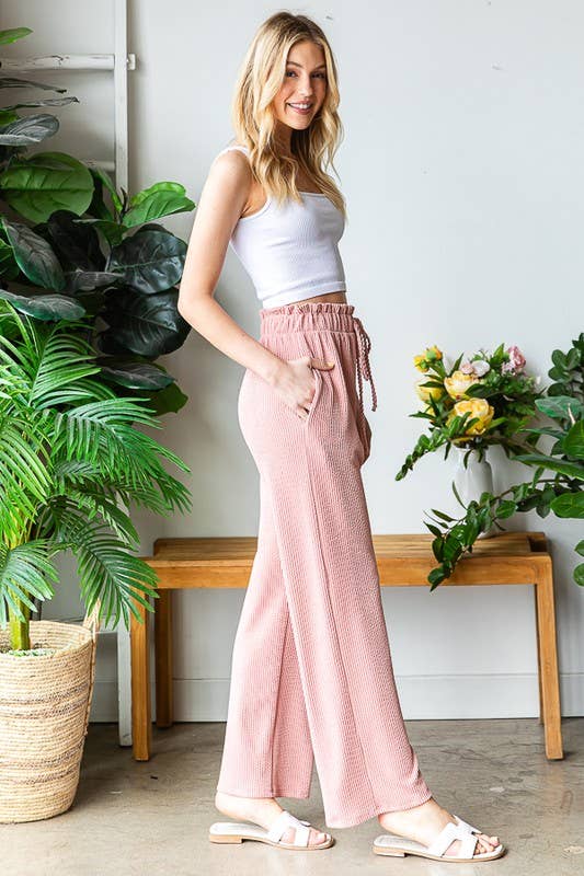 BLUSH URBAN RIBBED CASUAL PANTS MISSY & PLUS