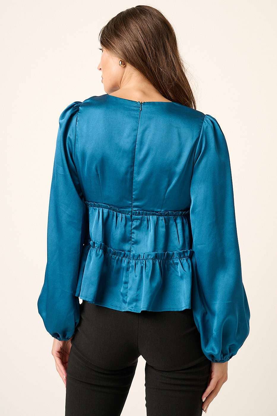 TEAL TIER BLOUSE