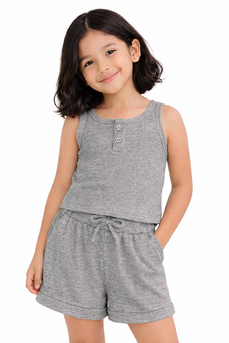 LILAC WAFFLE KNIT SHORT SET