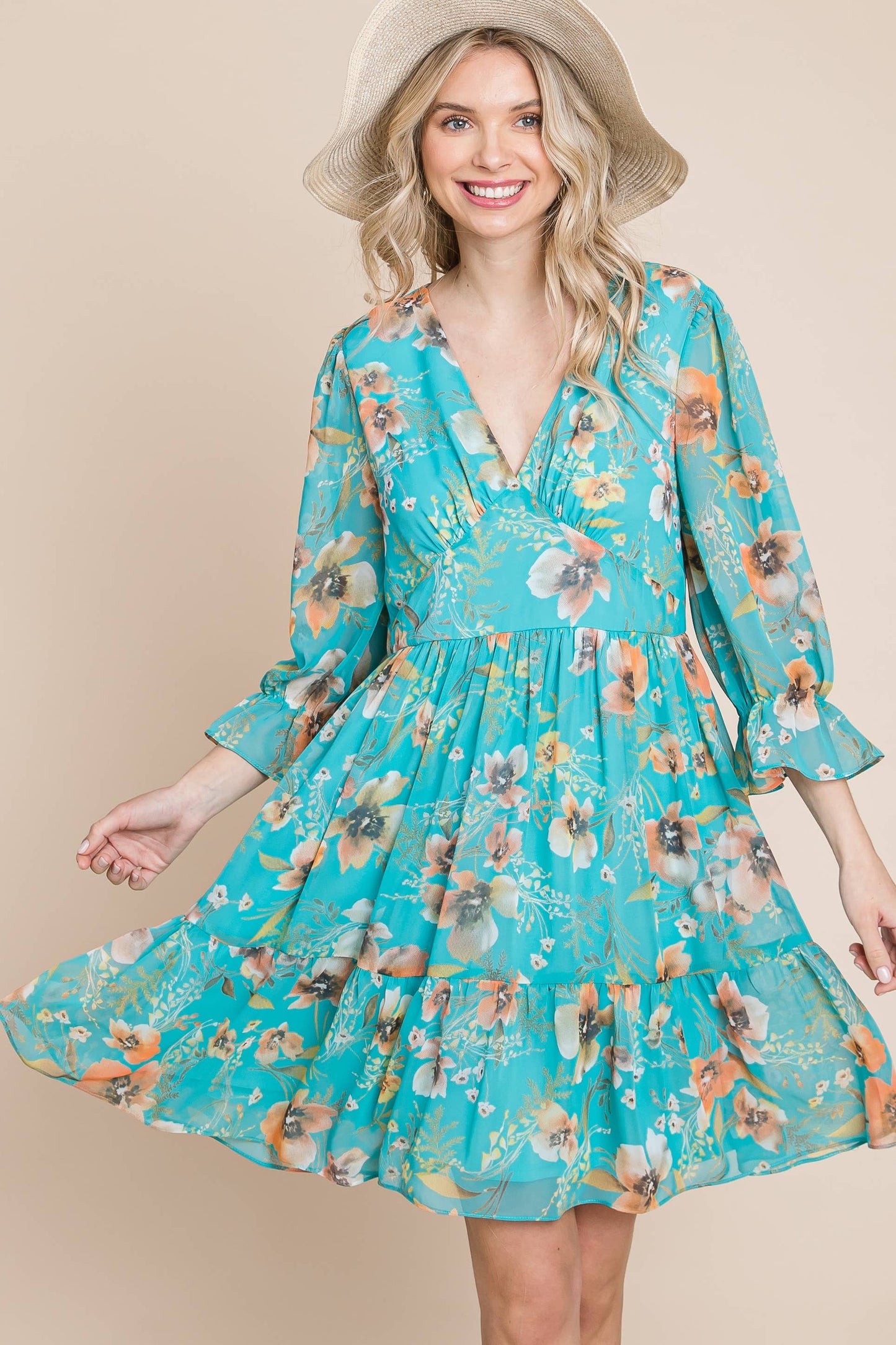 Floral Chiffon Printed Dress