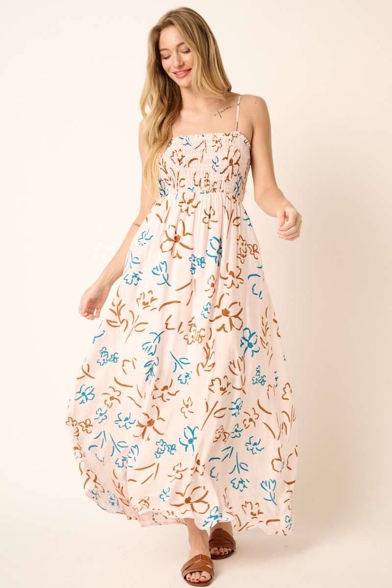 TEAL COMBO FLORAL MAXI