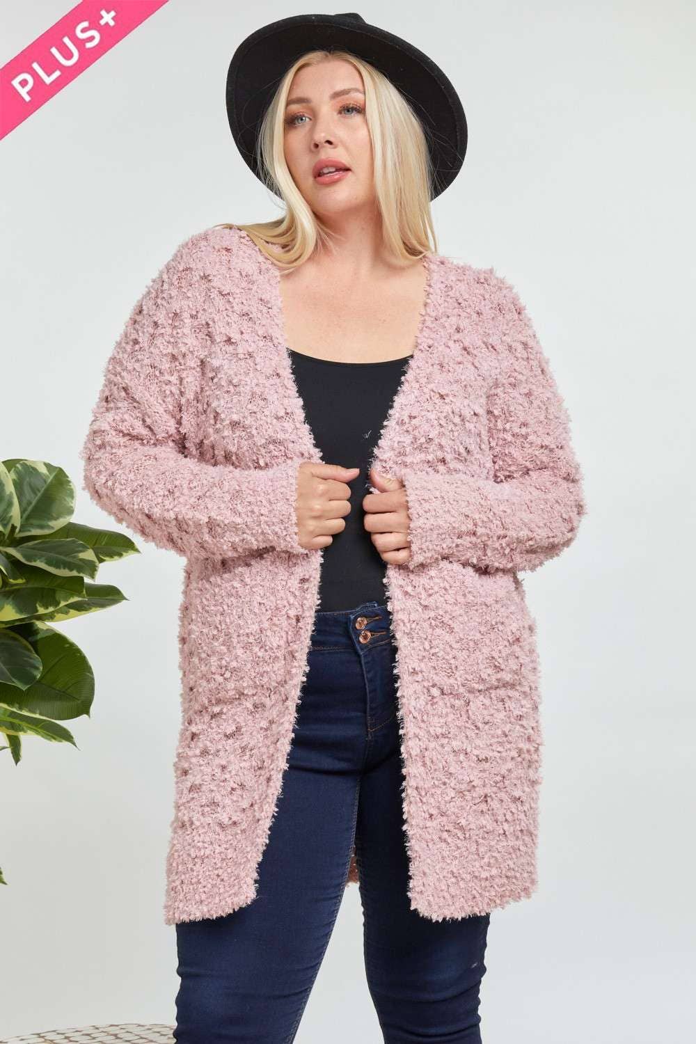 PLUS MAUVE CARDIGAN