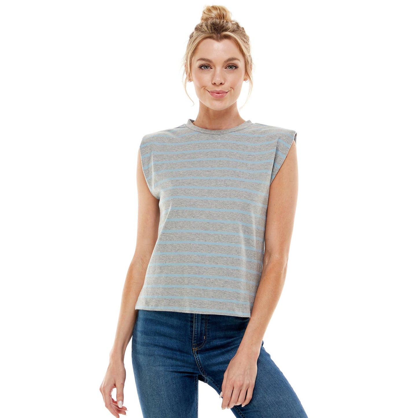 COASTAL CHICK STRIPE SLEEVELESS TANK