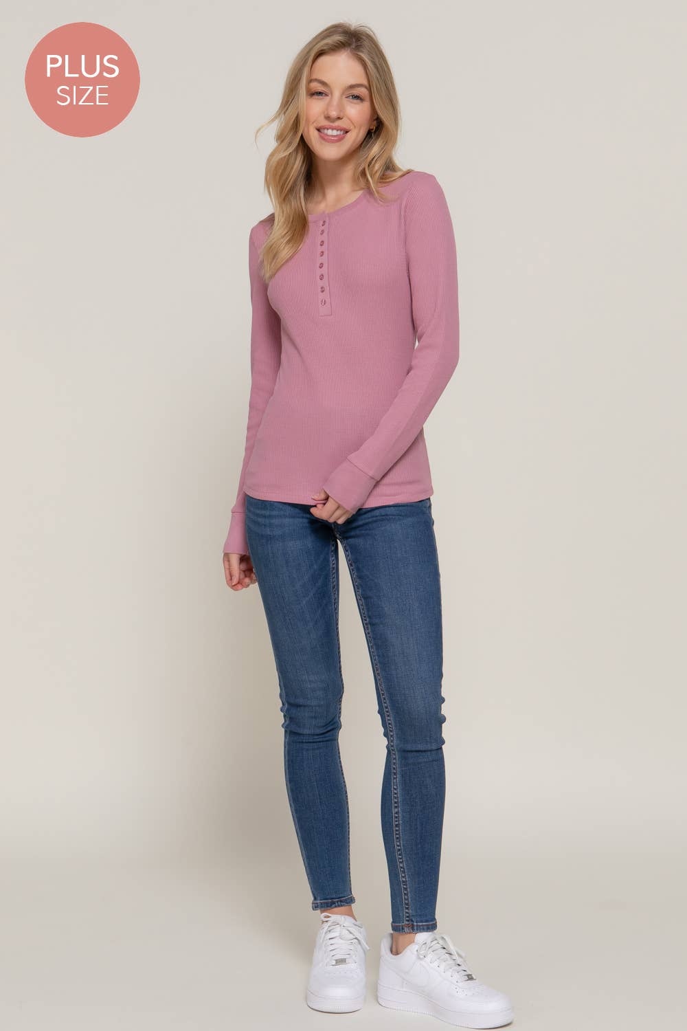 PLUS MAUVE HENLEY