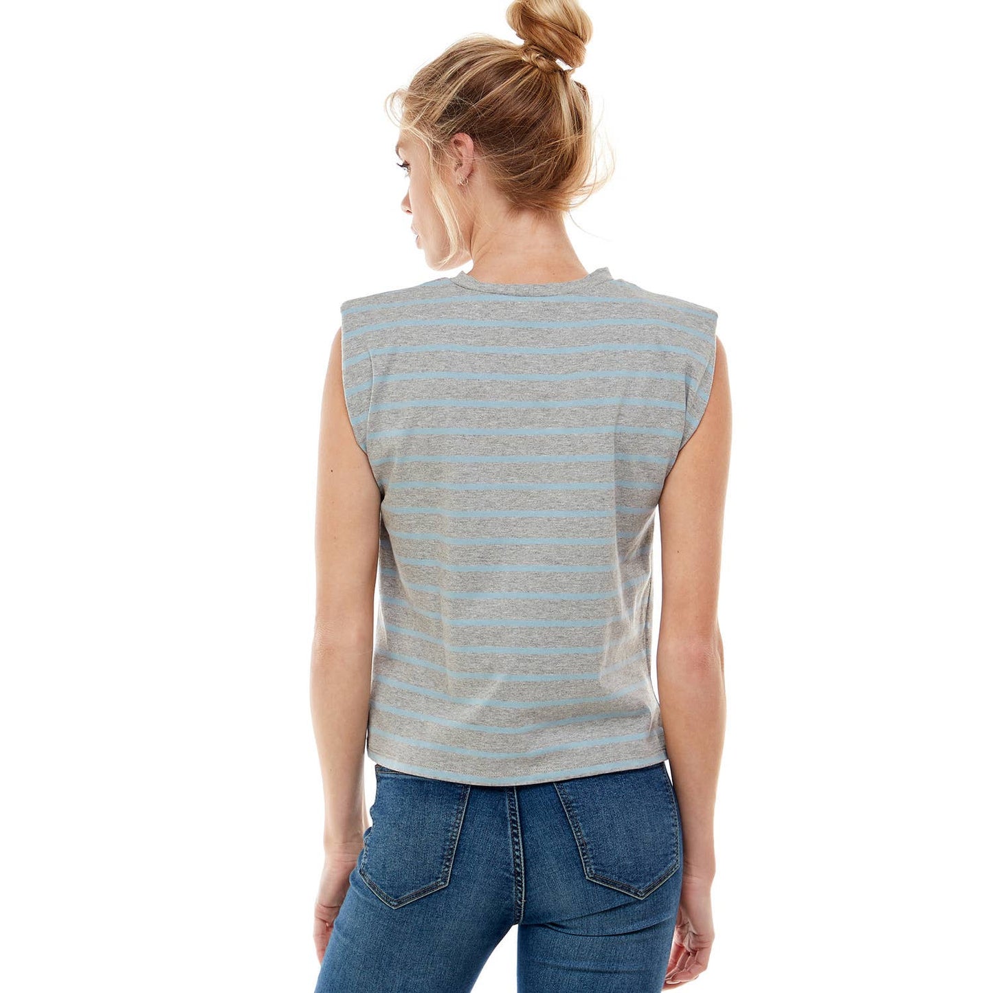 COASTAL CHICK STRIPE SLEEVELESS TANK