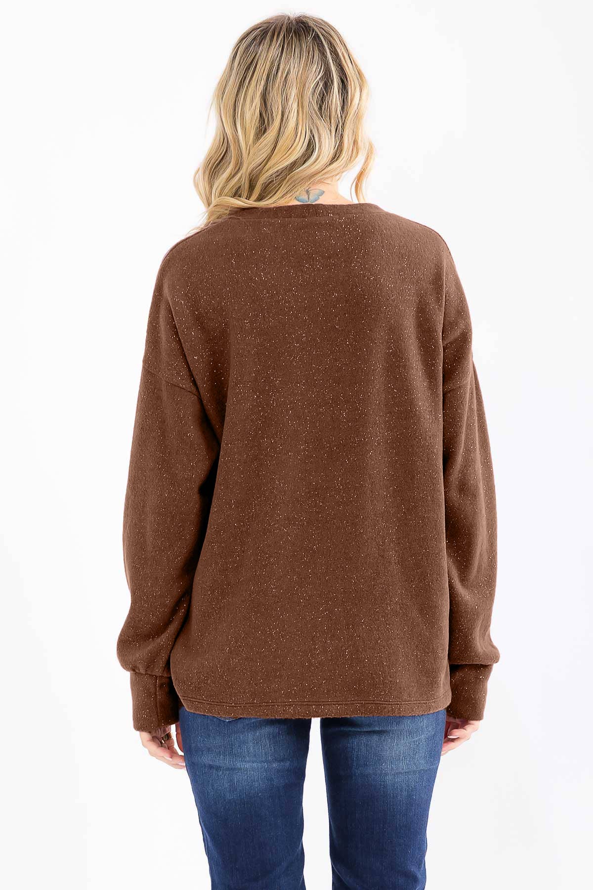 CHOCOLATE GLITTER SOFT CREWNECK