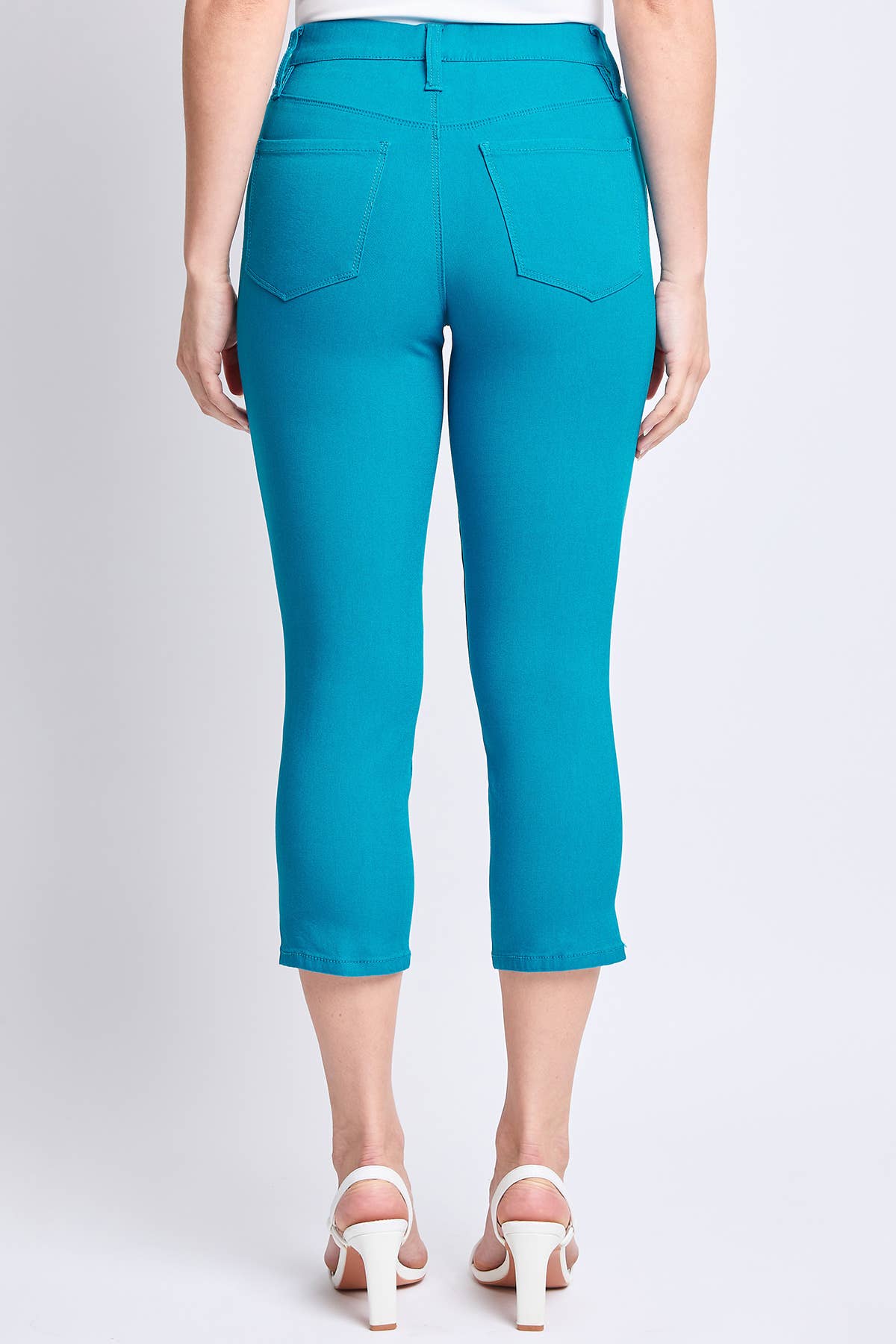 HYPERSTRETCH PULL ON CAPRI WITH SIDE SPLIT / BLUE DIAMOND