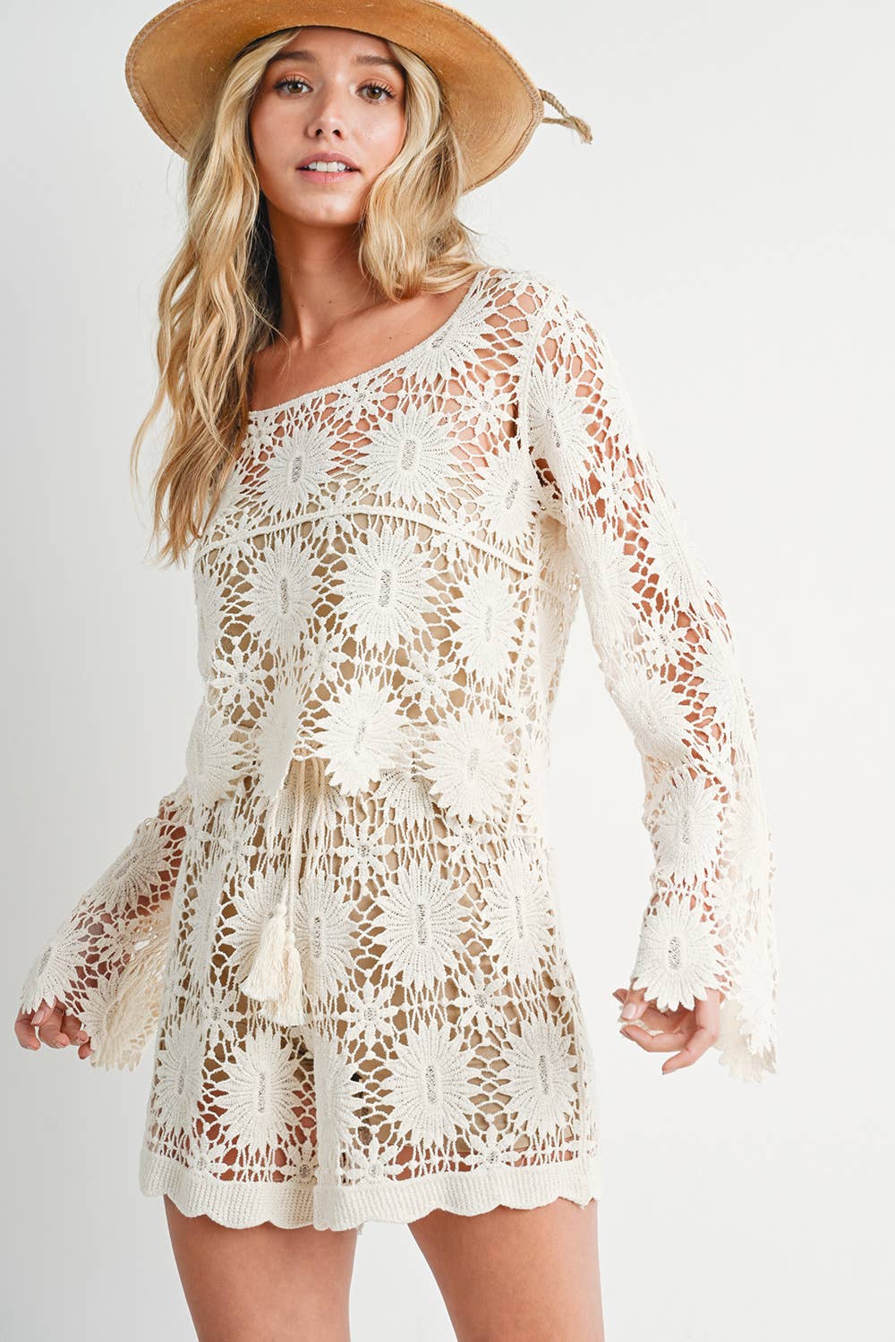 CROCHET DRAWSTRING SHORTS