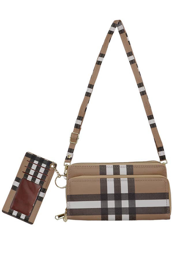 PLAID WALLET CROSSBODY