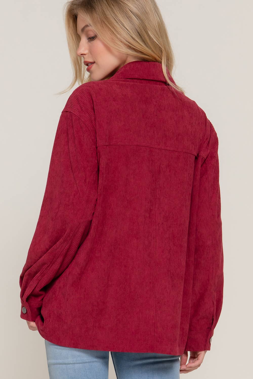 BURGANDY CORDUROY SHACKET