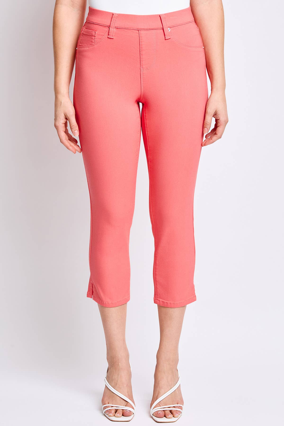 HYPERSTRETCH PULL ON CAPRI WITH SIDE SLIT / MARIGOLD