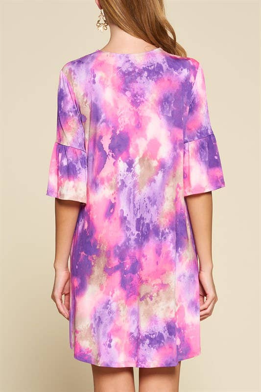 Lovely Venezia Purple Tie Dye  Dress