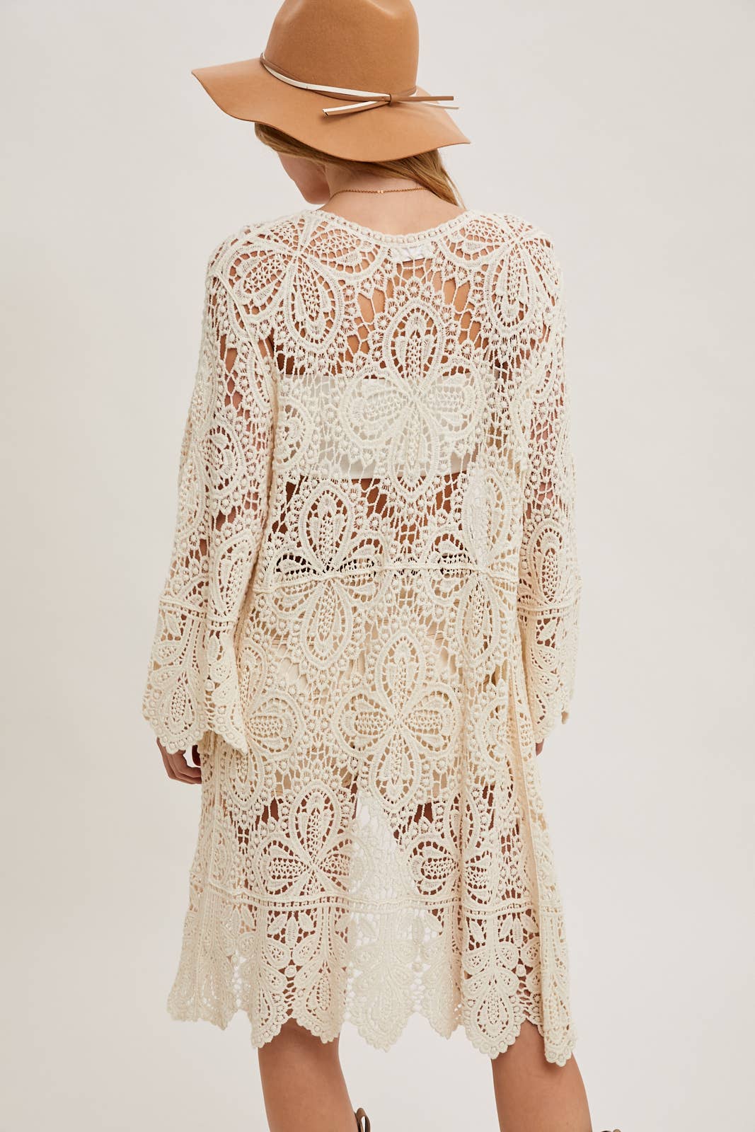 NATURAL CROCHET CARDIGAN