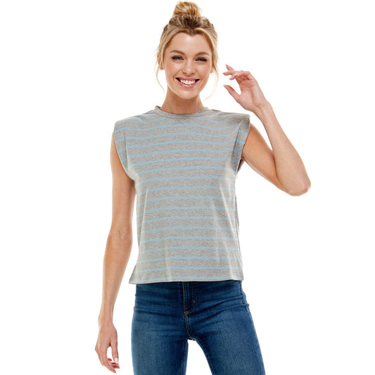 LARGE COASTAL CHICK STRIPE SLEEVELESS TANK