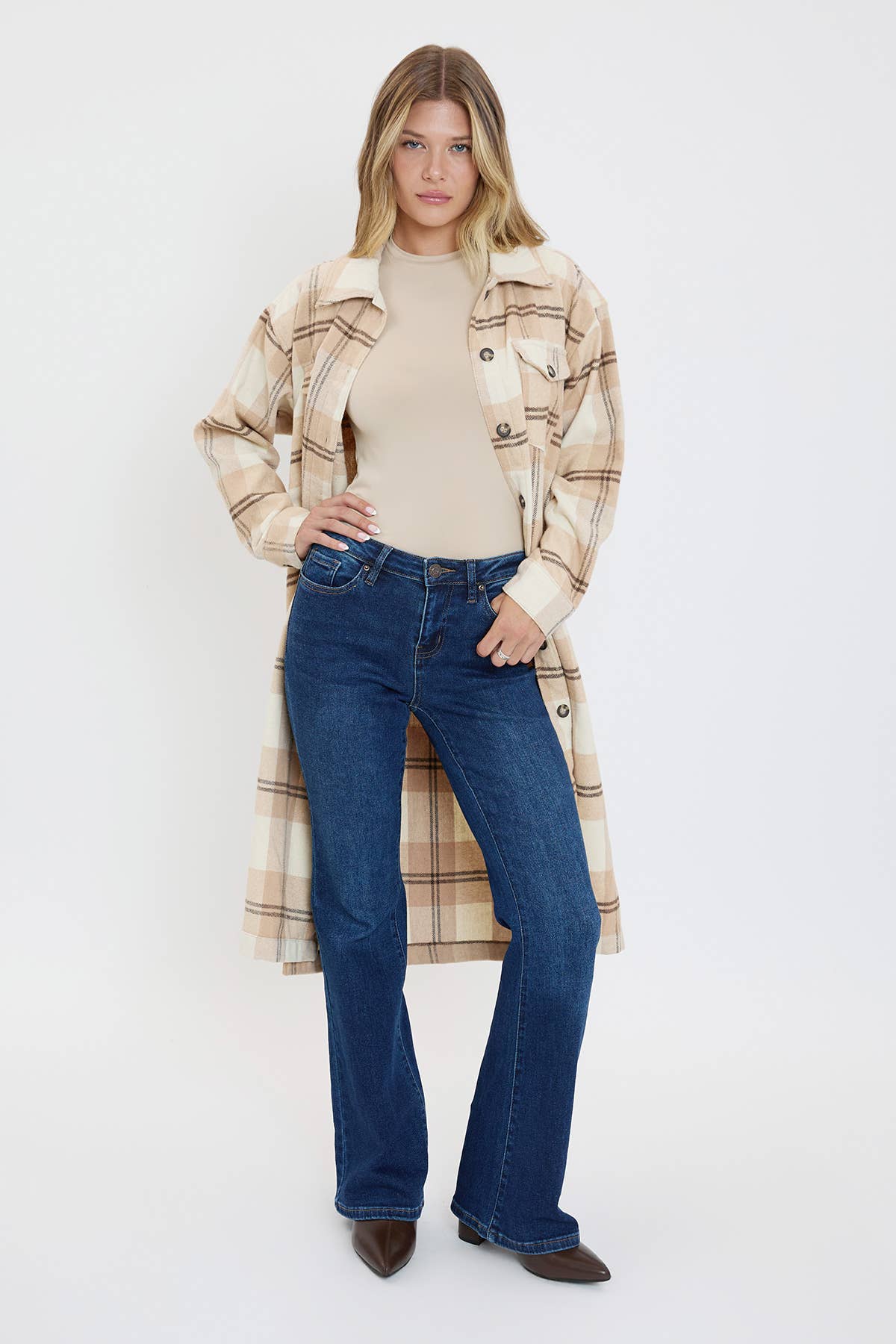 KHAKI DUSTER SHACKET