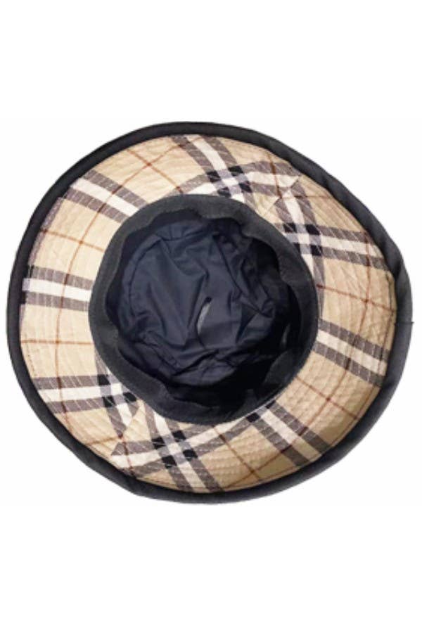 BEIGE PLAID BUCKET HAT