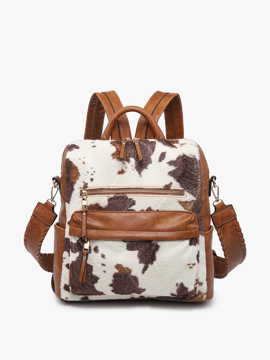 COW BROWN CONVERTIBLE BACKPACK W/ GUITAR STRAP