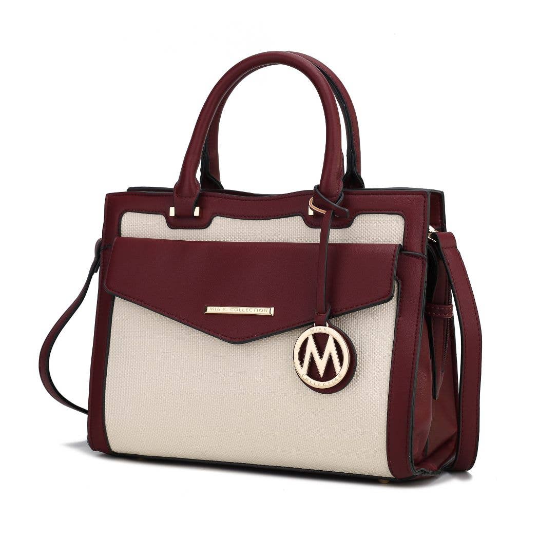 MKF Collection - Alyssa Satchel Handbag, Crossover Women By Mia K.: Taupe Combo