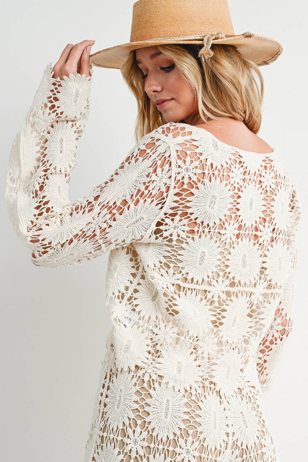 CROCHET CROPPED LONG SLEEVE