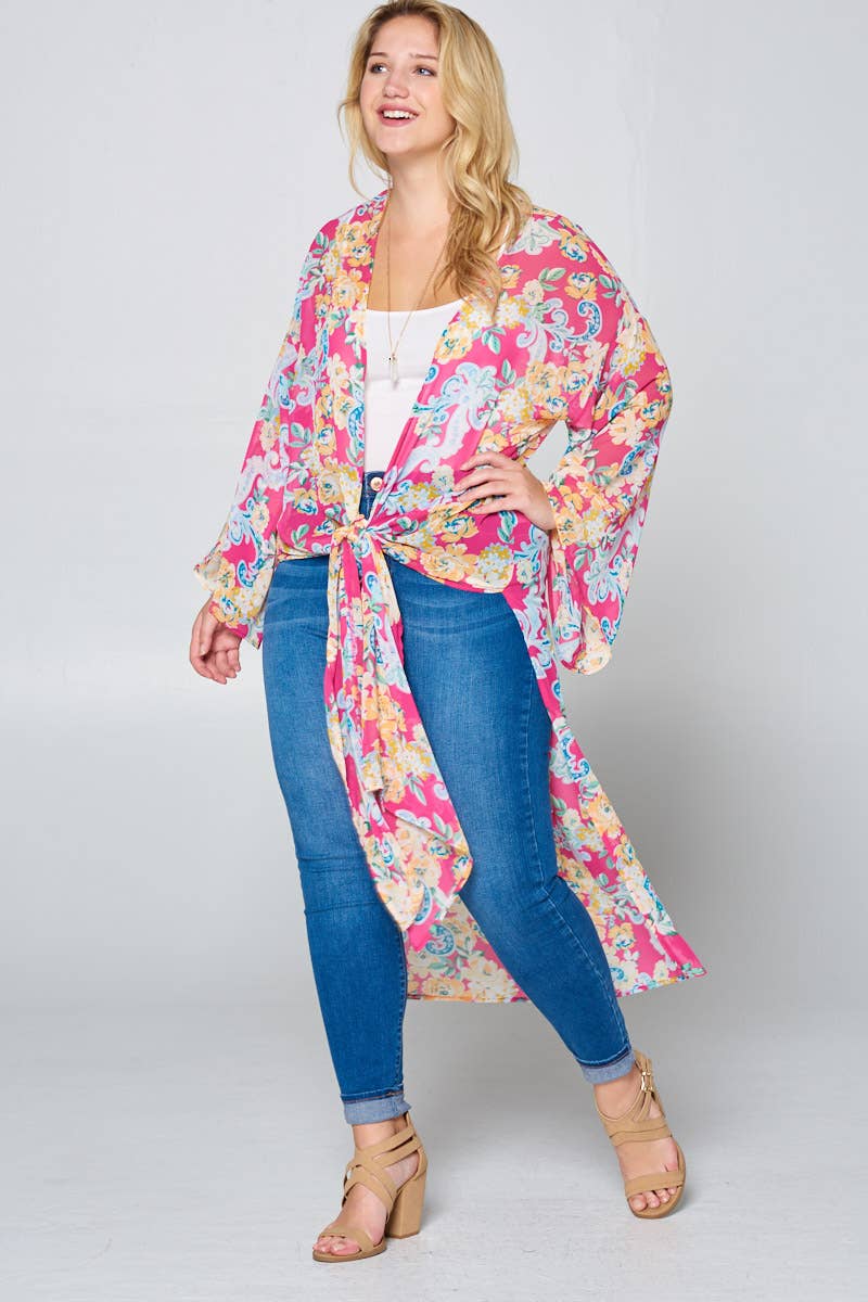 Long Floral Duster Kimono