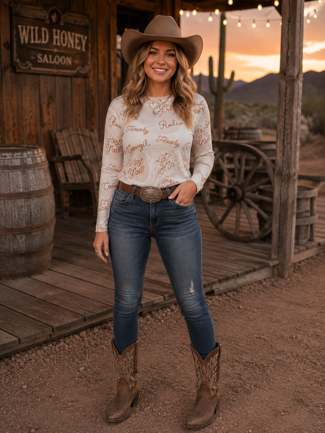 HOWDY YALL MESH TOP