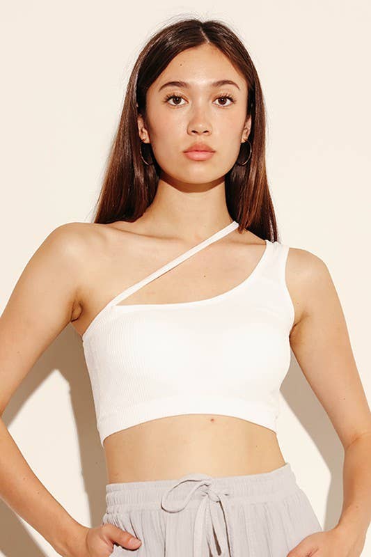 WHITE ONE SHOULDER