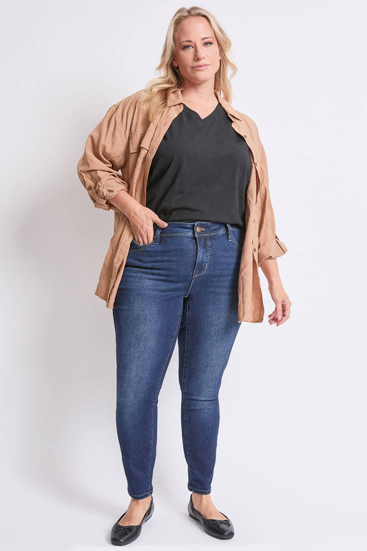Plus High Rise Curve Confidence WBB Skinny: Blue