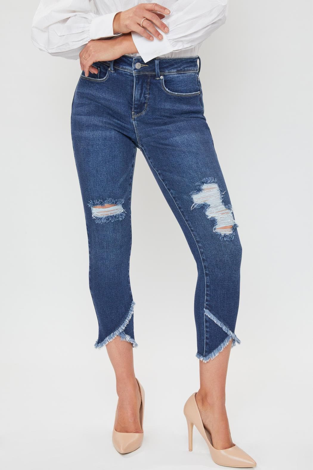 PETITE VINTAGE TULIP HEM ANKLE JEAN 25" INSEAM