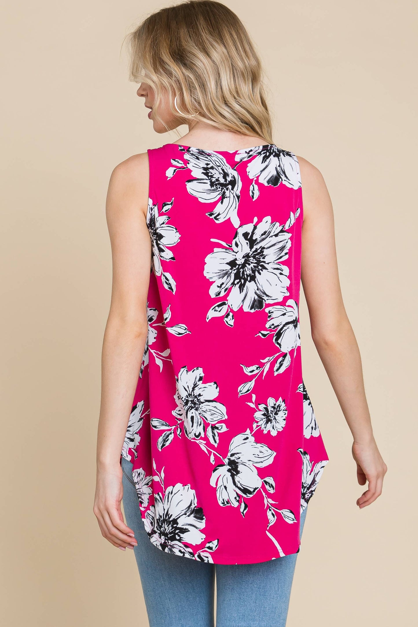 FUCHSIA FLORAL TANK