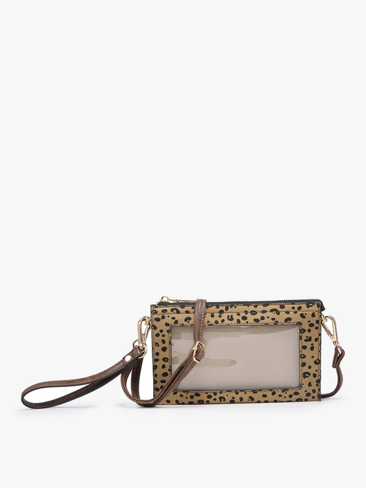 CHEETAH-CAMEL 3 COMPARTMENT CROSSBODY