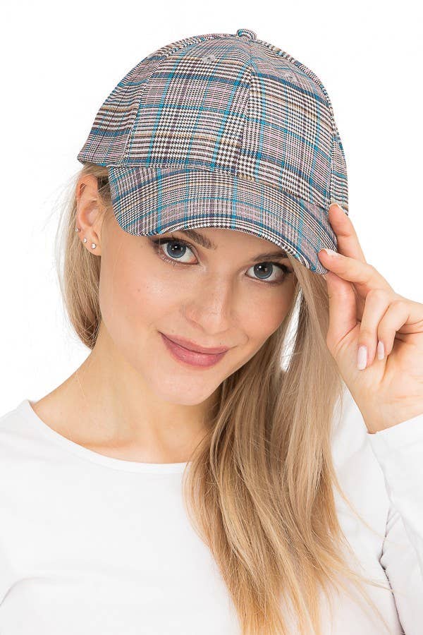 GRAY PLAID CAP