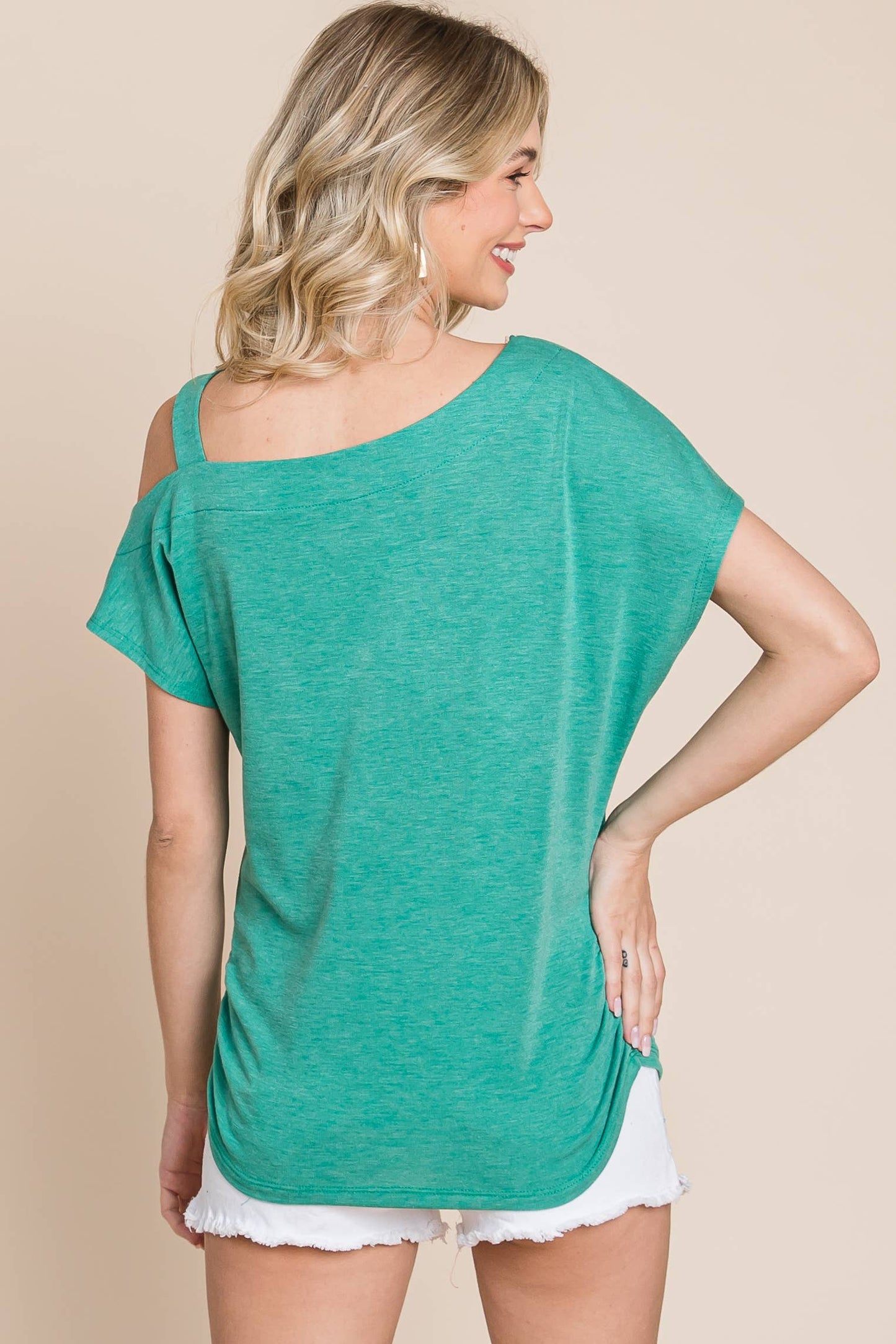 PLUS COLD SHOULDER KELLY GREEN