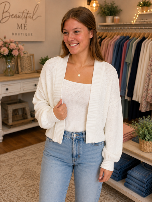 TIMELESS WAFFLE CARDIGAN