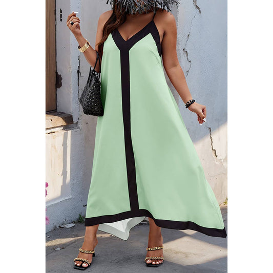 GREEN A LINE PLUS SPAGHETTI STRAP